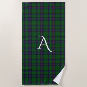 De Playa Armstrong Clan Tartan Plaid Monogram Beach Toalla