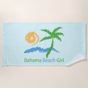 De Playa Bahama Beach Chica Palm Tree Sun Beach Toalla