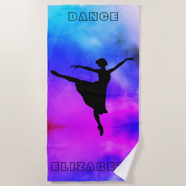 De Playa Ballroom Ballerina Watercolor Beach Toalla (Anverso)