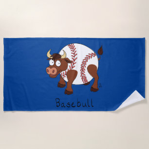 De Playa Basebull Funny Béisbol Bull Beach and Sport Toalla
