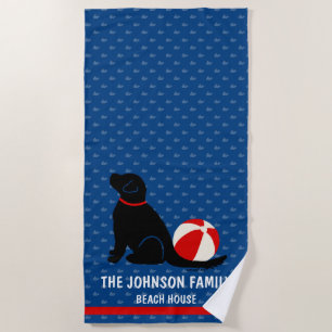 De Playa Beach Days Black Dog Blue Whales Beach Toalla