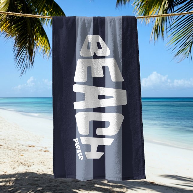 De Playa Beach Please Navy Blue and White Beach Toalla (Subido por el creador)