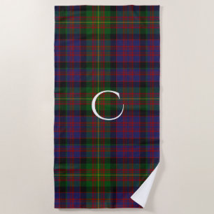 De Playa Carnegie Clan Tartan Plaid Monogram Beach Toalla