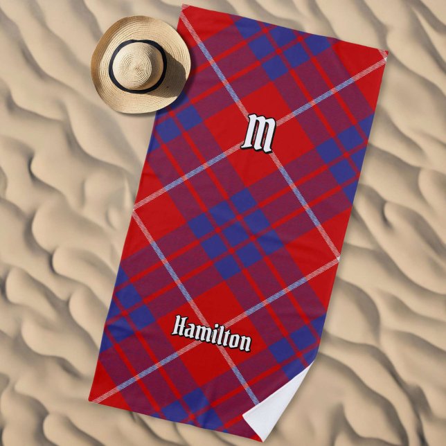 De Playa Clan Hamilton Red Tartan Beach Toalla (Subido por el creador)