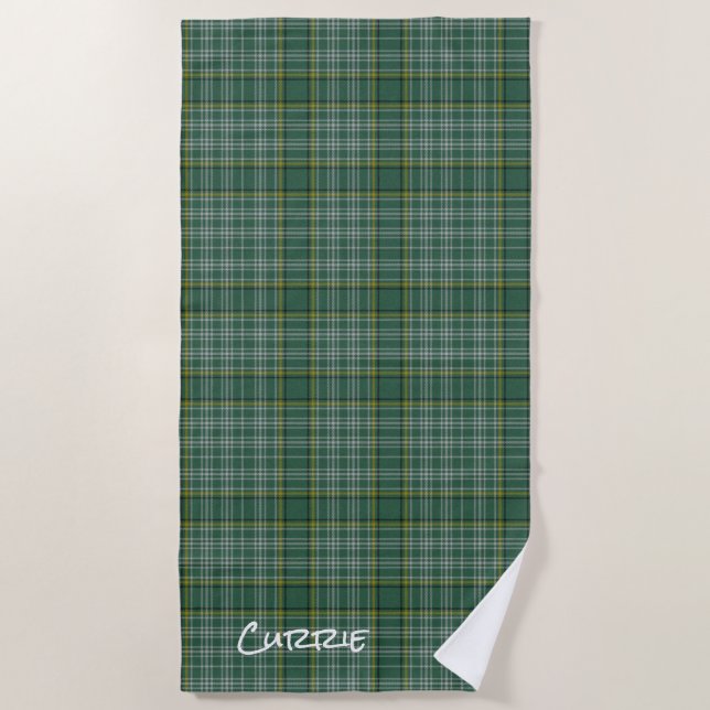 De Playa Currie Clan Tartan Plaid Beach Toalla (Anverso)