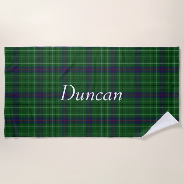 De Playa Duncan Tartan Plaid Beach Toalla (Anverso)