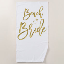 De Playa Faux Gold Beach Bride con toalla Ring Beach