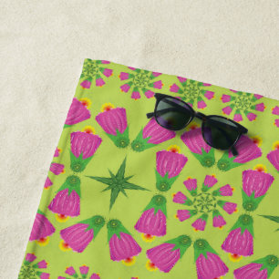 De Playa Flor Celta Campana Mandalas Green Beach Toalla