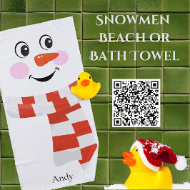 De Playa Funny Happy Face Snowman Navidades Beach Toalla