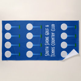 De Playa Golf Lover Balls & Tees Blue Beach Toalla