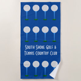 De Playa Golf Lover Balls & Tees Blue Beach Toalla