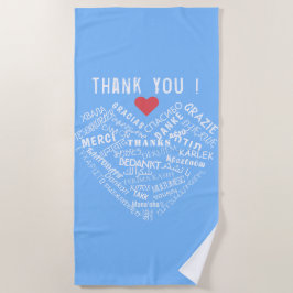 De Playa Gracias Text Blue Beach Toalla Multilingüe