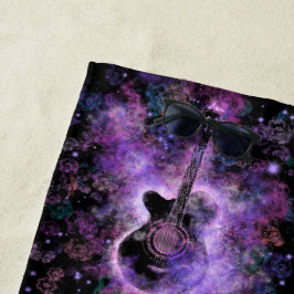 De Playa Guitarra romántica toalla música rock violeta