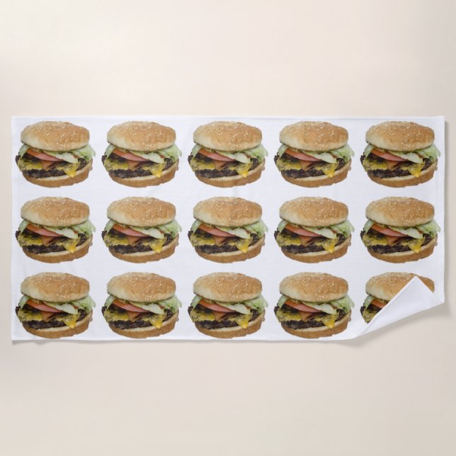 De Playa HAMBURGER FUNNY FOODIE Beach Toalla (Anverso)