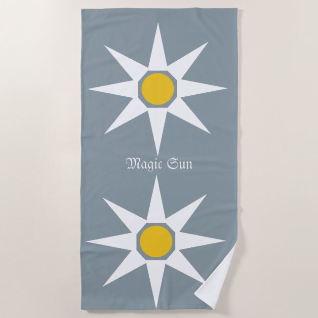 De Playa Happy Positive Magic Sun Pattern Beach Toalla (Anverso)