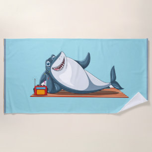 De Playa Happy Shark Cotton Beach Toalla