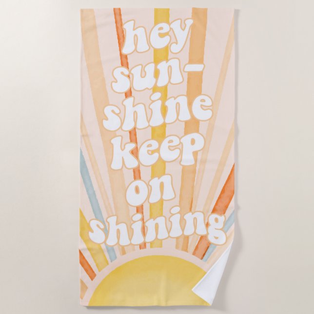 De Playa Hey Sunshine Keep on Shining Boho Beach Toalla (Anverso)