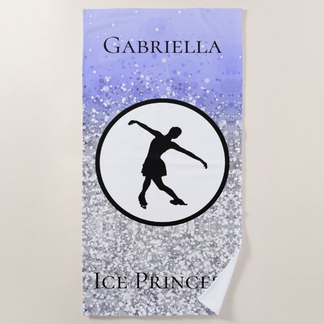 De Playa Ice Princess, patinaje artístico, toalla esparkle  (Anverso)