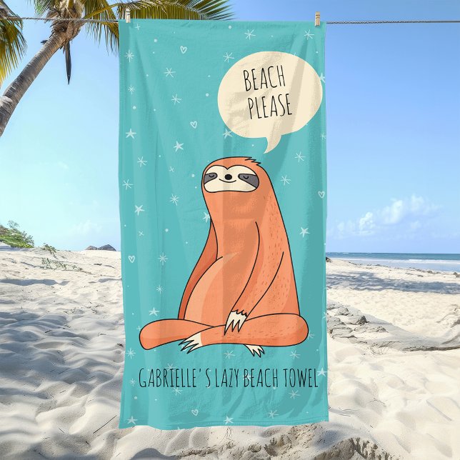 De Playa Lazy Day Sloth Beach Toalla (Beach Please!!! This is the ultimate towel for long days at the beach, )
