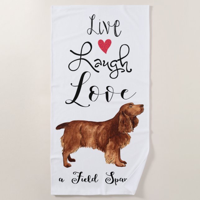 De Playa Live Laugh Love a Field Spaniel Beach Toalla (Anverso)