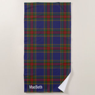 De Playa MacBeth Clan Tartan Plaid Beach Toalla