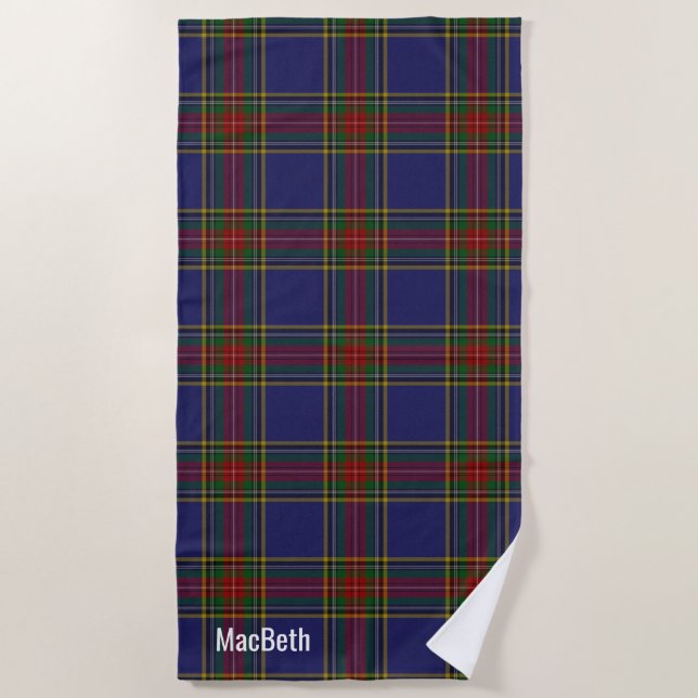 De Playa MacBeth Clan Tartan Plaid Beach Toalla (Anverso)