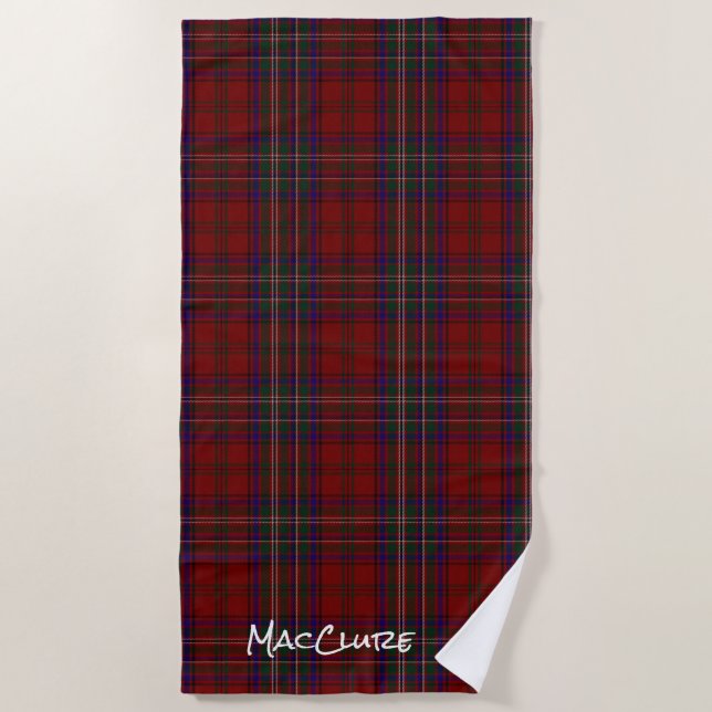 De Playa MacClure Clan Tartan Plaid Beach Toalla (Anverso)