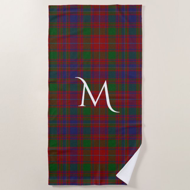 De Playa MacIntyre Tartan Plaid Monogram Beach Toalla (Anverso)