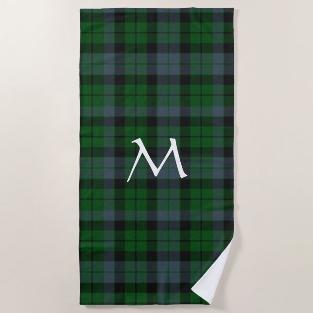 De Playa MacKay Tartan Plaid Monogrammed Beach Toalla (Anverso)