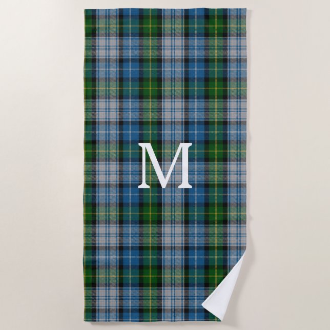 De Playa MacNeil Clan Tartan Plaid Monogram Beach Toalla (Anverso)