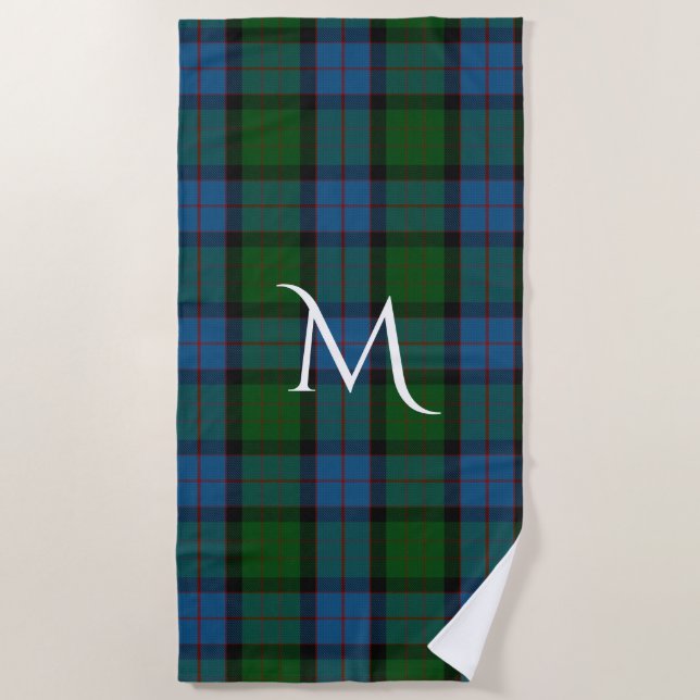 De Playa MacWilliam Clan Tartan Plaid Monogram Beach Toalla (Anverso)