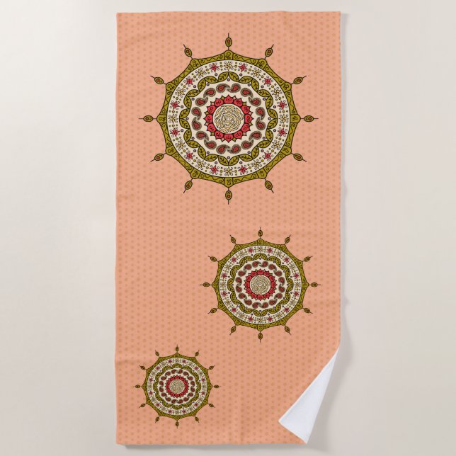 De Playa Mehndi Fantasy Gold Beach Toalla (Anverso)