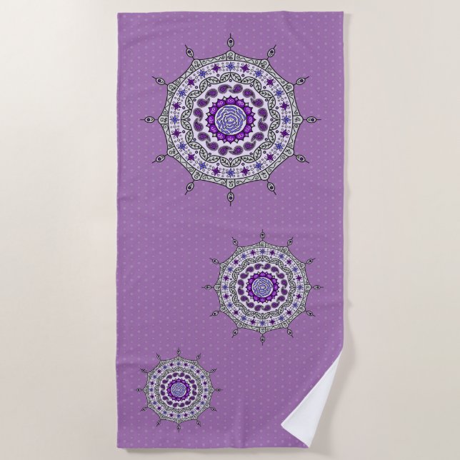 De Playa Mehndi Fantasy Silver Beach Toalla (Anverso)