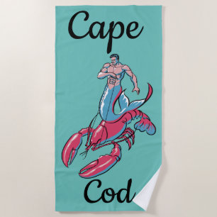 De Playa Merman Riding Lobster Beach Toalla