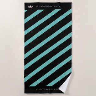 De Playa Miss America Aqua Stripe SLVR Crown Beach Toalla