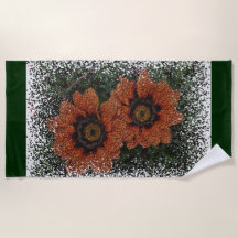 Naranja Daisy Balls Beach Toalla