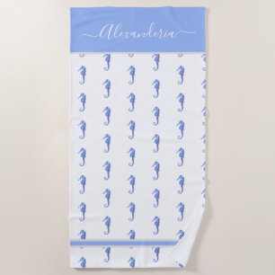 De Playa Ocean Seahorse Tropical Blue Beach Toalla