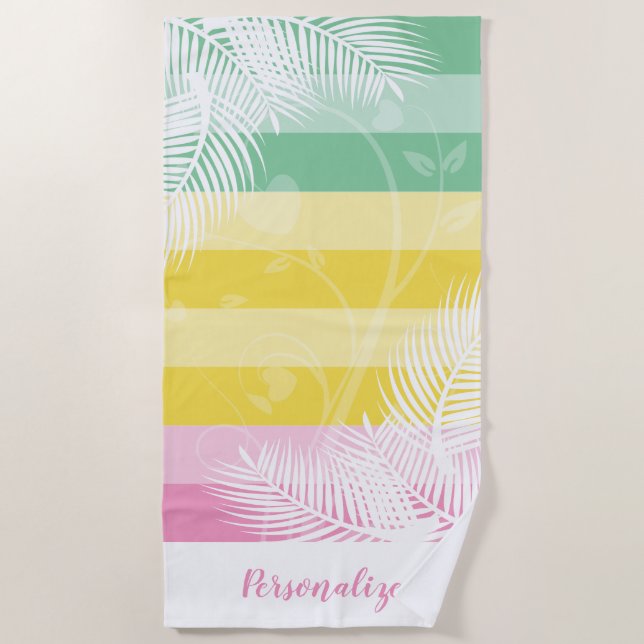 De Playa Palm Tree 🏝 Pattern Beach Toalla (Anverso)