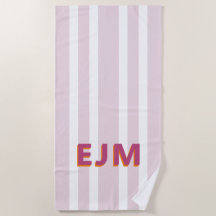 Pastel Rubor Rosa Modern Monograma Beach Toalla