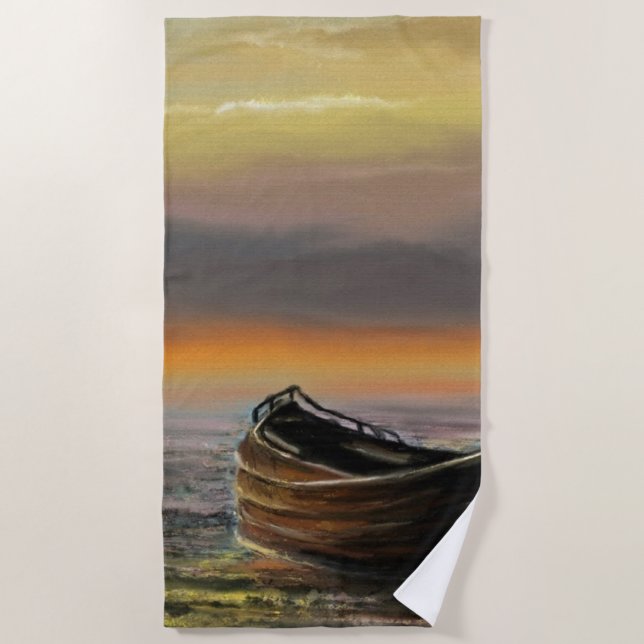 De Playa Sae Sunset Boat Beach Toalla (Anverso)