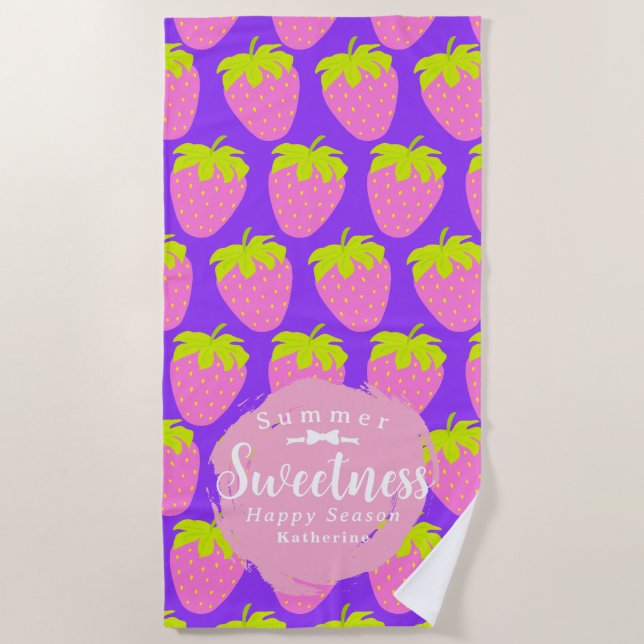 De Playa Strawberry Purple Beach Toalla (Anverso)