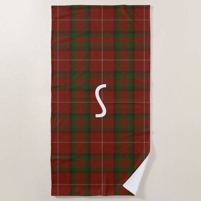 De Playa Stuart of Brute Tartan Plaid Beach Toalla (Anverso)