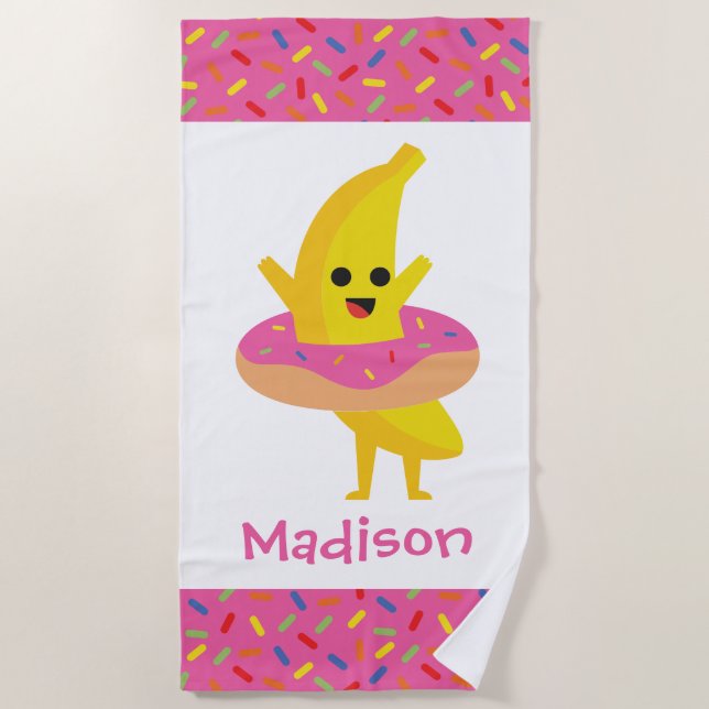 De Playa Toalla Beach Banana Beach personalizada (Anverso)