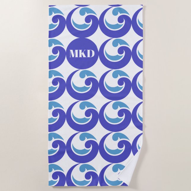 De Playa Toalla Blue Wave Monogram Beach (Anverso)