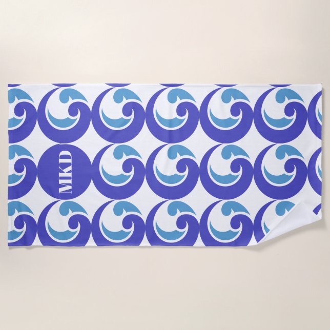 De Playa Toalla Blue Wave Monogram Beach (Anverso)