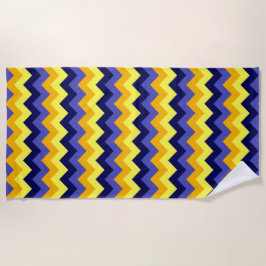 De Playa Toalla Blue Yellow Gold Chevrons Beach