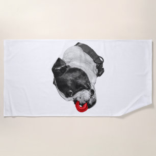 De Playa Toalla Bulldog Scarlet Touch