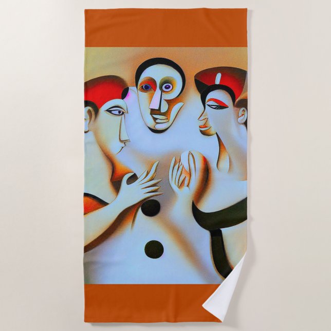 De Playa Toalla Cubist Art Cotton Beach (Anverso)