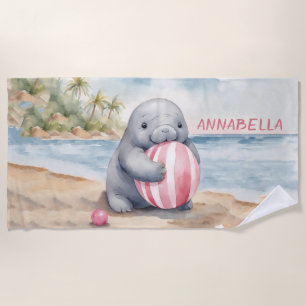 De Playa Toalla Cute Manatee Chica Beach