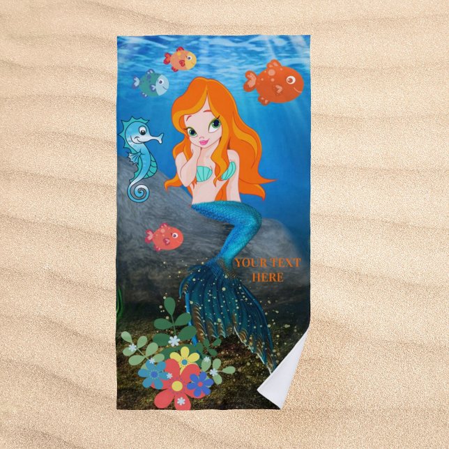 De Playa Toalla Cute Mermaid Ocean Beach (Cute mermaid ocean beach towel)